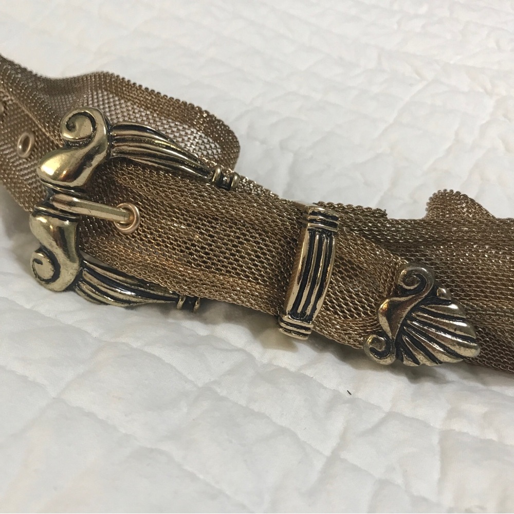 Donna Katz gold mesh belt read all